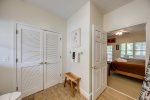 Laundry area closet in bathroom